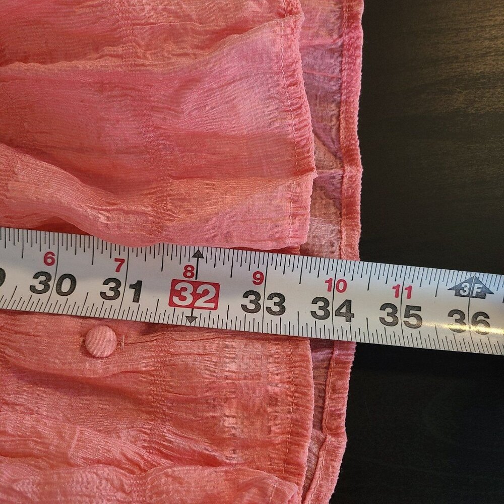 Coral Button-Up Women's Blouse - Picture 7 of 8
